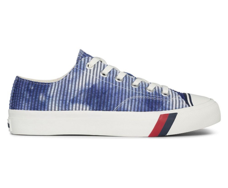 Keds Royal Lo Tie Dye Seersucker Sneakers Damen Blau | BTR702591