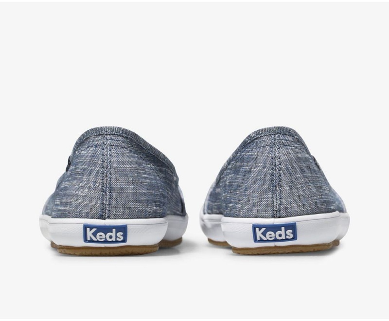 Keds Teacup Chambray Slip On Damen Blau | ZGL921835