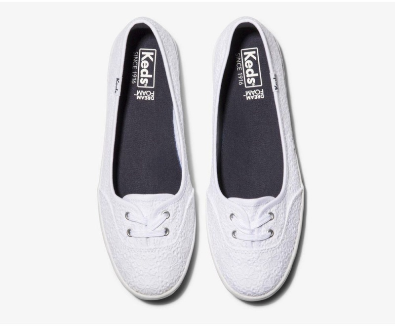 Keds Teacup Eyelet Slip On Damen Weiß | WNM682574