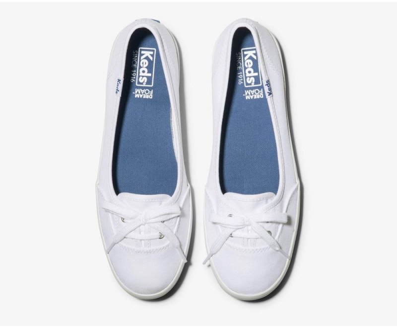 Keds Teacup Twill Slip On Damen Weiß | TIS703986