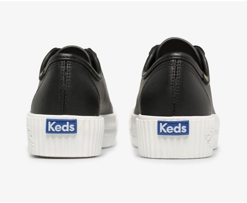 Keds Triple Kick AMP Leder Sneakers Damen Schwarz | GUH039615