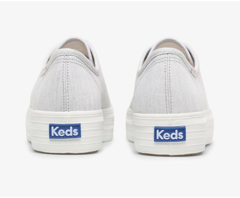 Keds Triple Kick Chambray Sneakers Damen Grau | KRL873526