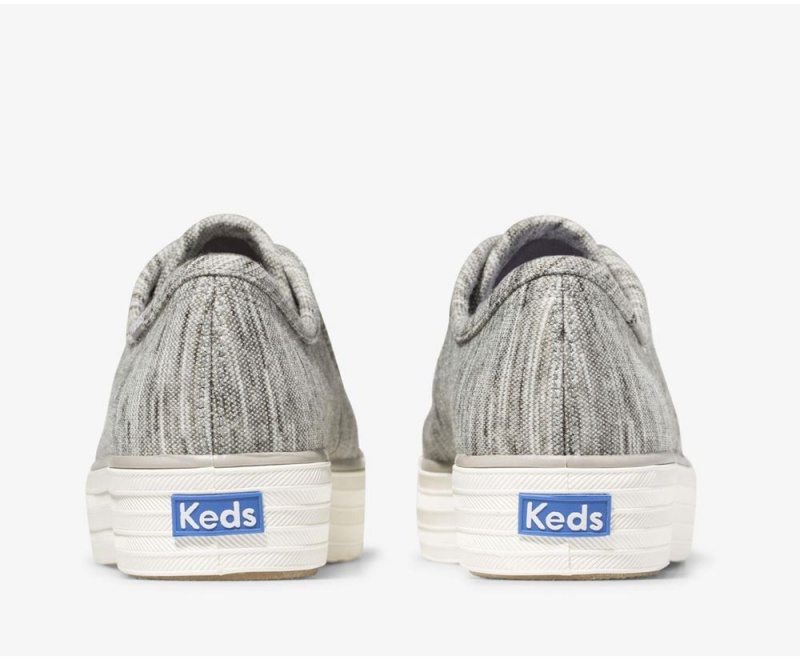 Keds Triple Kick Heathered Stripe Knit Sneakers Damen Grau | RUE985741