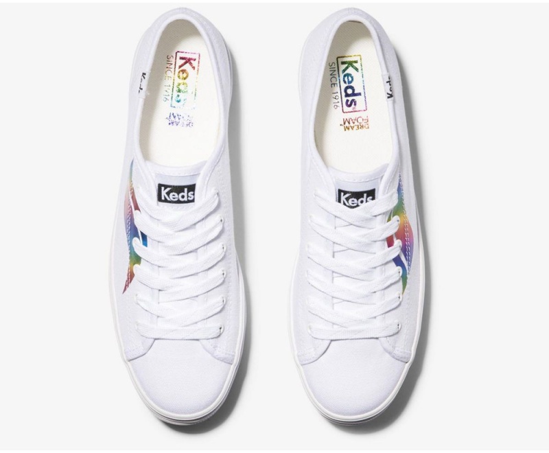 Keds Triple Kick Rainbow Wave Sneakers Damen Weiß | CEI735684