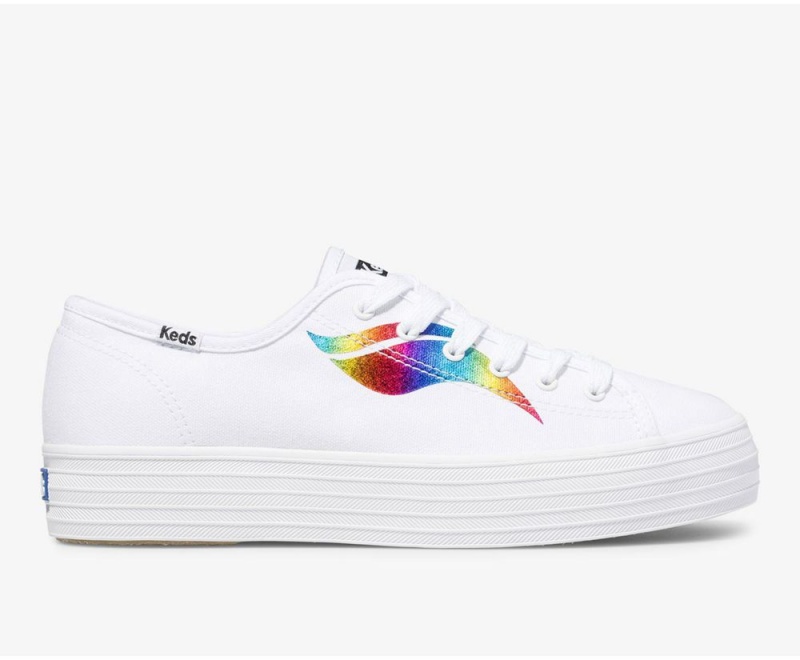 Keds Triple Kick Rainbow Wave Sneakers Damen Weiß | CEI735684