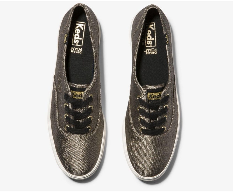 Keds Triple Metallic Twill Sneakers Damen Gold | DIV831754