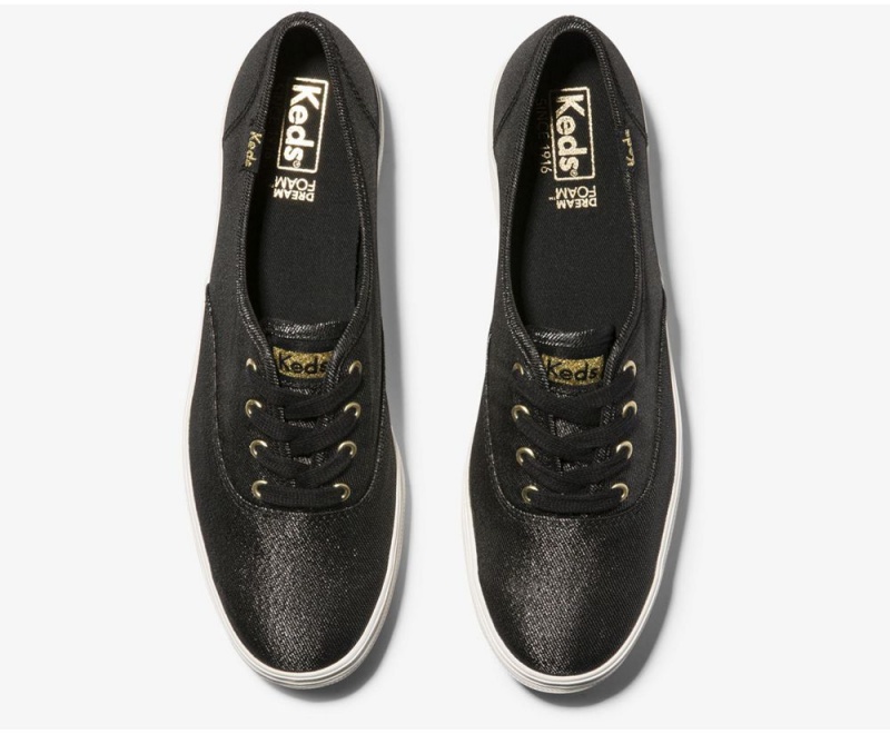 Keds Triple Metallic Twill Sneakers Damen Schwarz | JNV619820