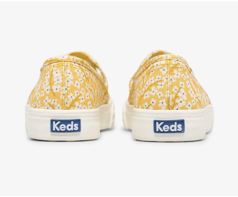 Keds Washable Double Decker Floral Slip On Damen Gelb | IUG648507