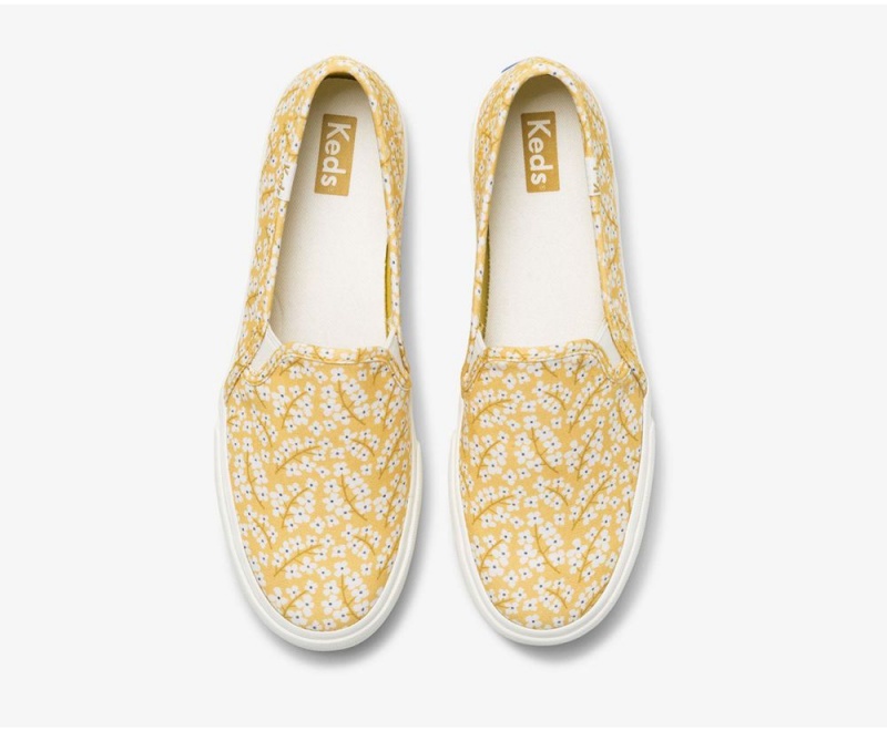 Keds Washable Double Decker Floral Slip On Damen Gelb | IUG648507