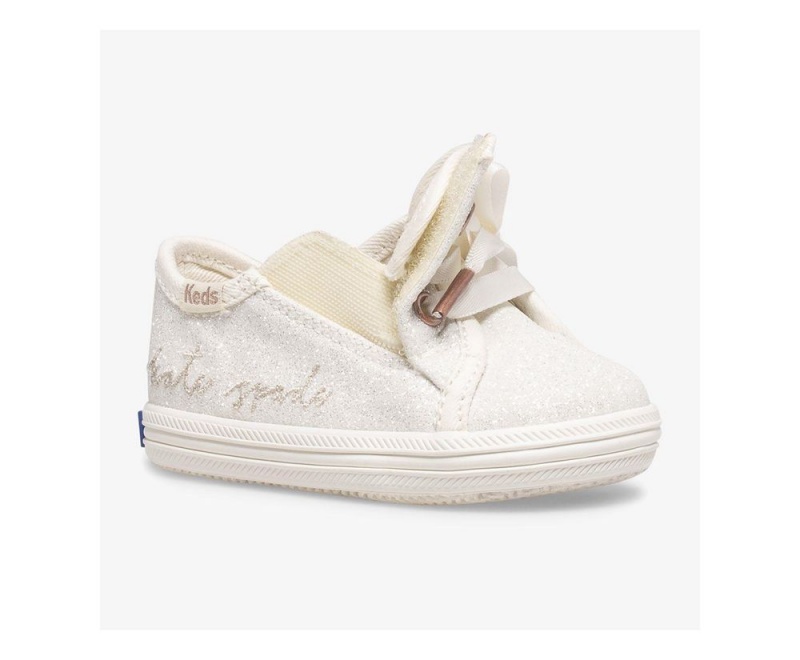 Keds x KSNY Kickstart Ivory Glitter Crib Sneakers Mädchen Weiß | ITJ178394