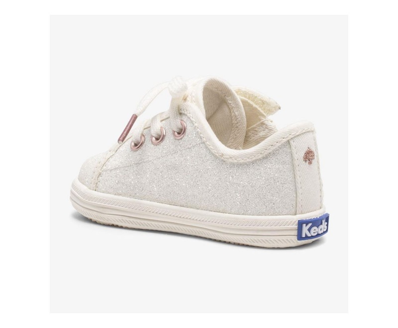 Keds x KSNY Kickstart Ivory Glitter Crib Sneakers Mädchen Weiß | ITJ178394