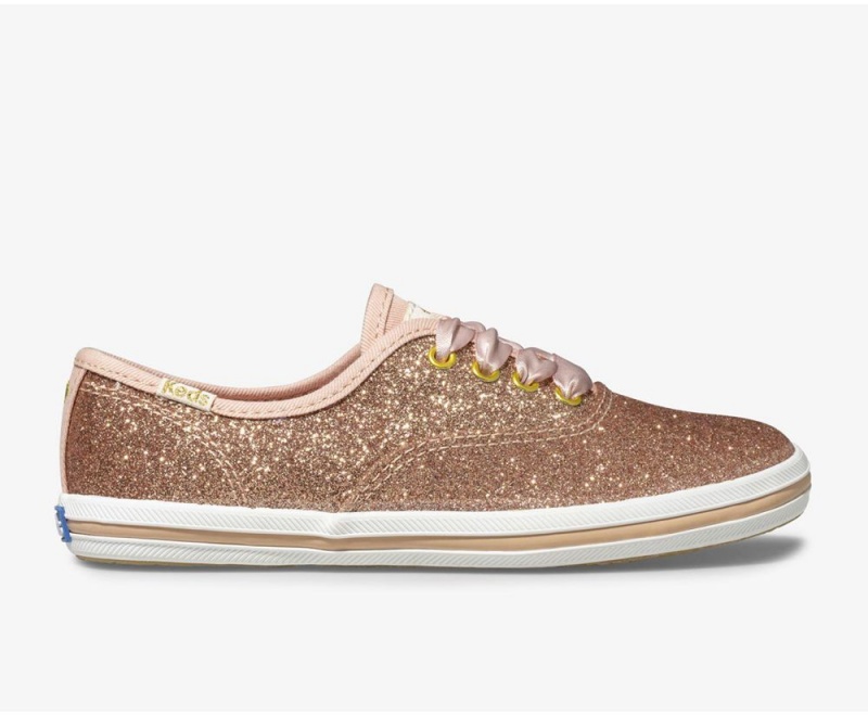 Keds x Kate Spade New York Champion Glitter Sneakers Mädchen Rosa Gold | DRK253649