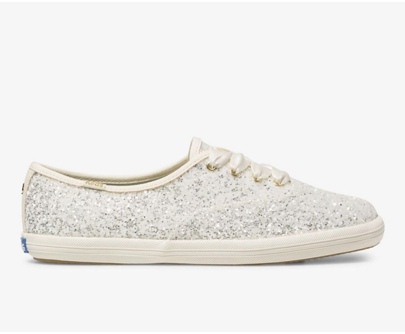 Keds x Kate Spade New York Champion Glitter Sneakers Damen Weiß | HTD593872