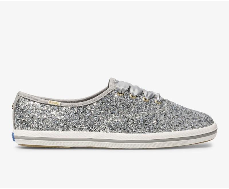 Keds x Kate Spade New York Champion Glitter Sneakers Damen Silber | QHO015784