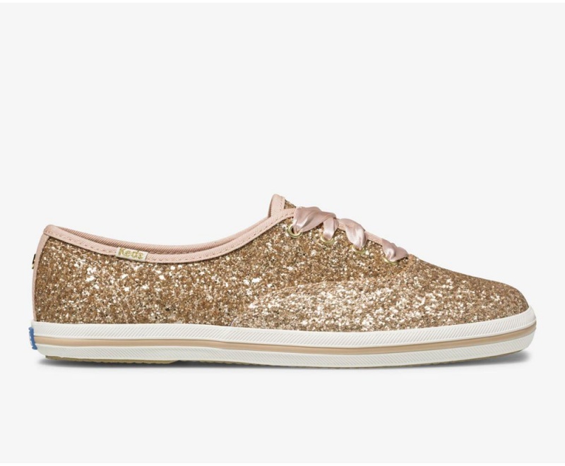 Keds x Kate Spade New York Champion Glitter Sneakers Damen Rosa Gold | SIF417632