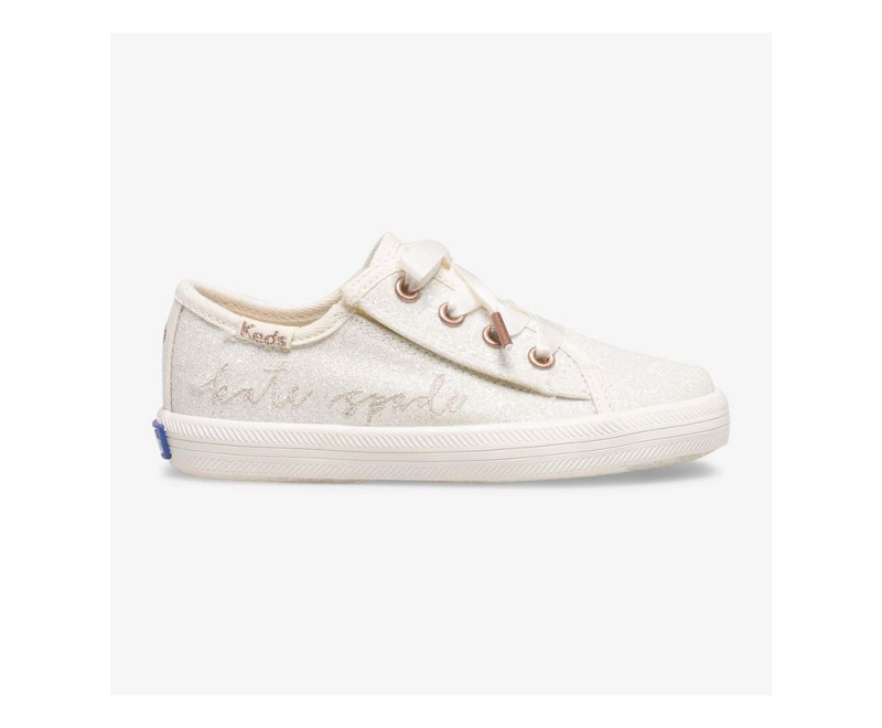 Keds x Kate Spade New York Kickstart Jr. Glitter Sneakers Mädchen Weiß | GEI507612