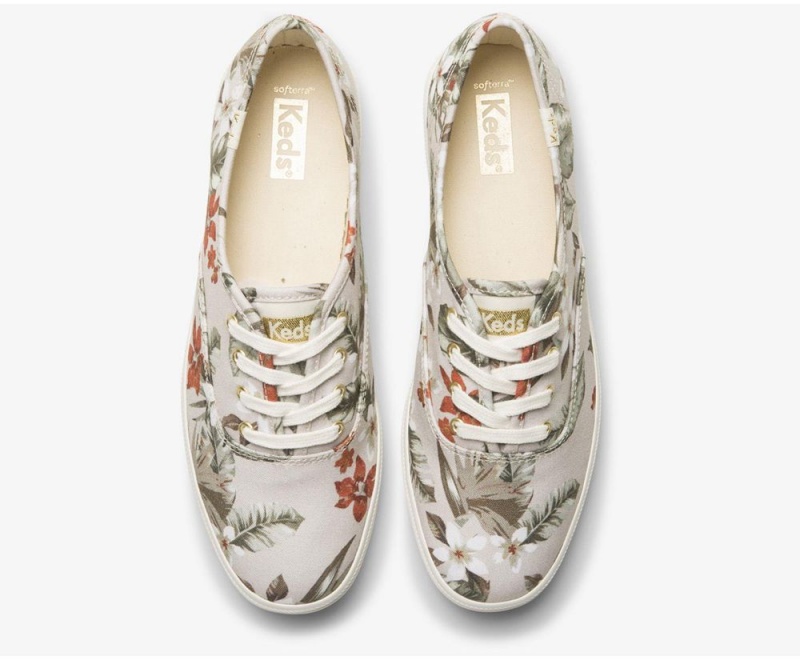 Keds x Organic Baumwoll Champion Tropical Sneakers Damen Weiß Mehrfarbig | QNI405218