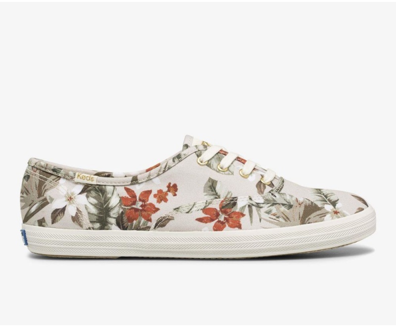 Keds x Organic Baumwoll Champion Tropical Sneakers Damen Weiß Mehrfarbig | QNI405218