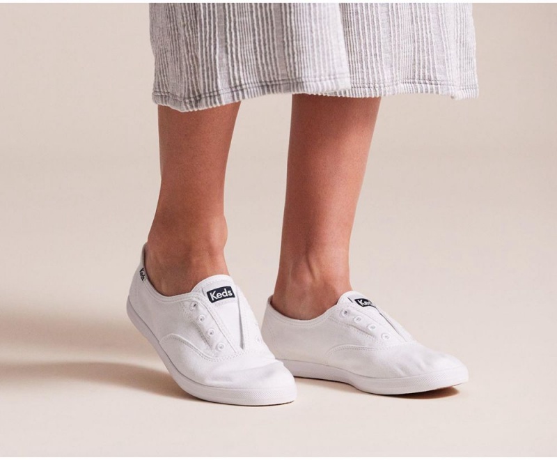 Keds x Organic Baumwoll Chillax Basics Slip On Damen Weiß | TID527014