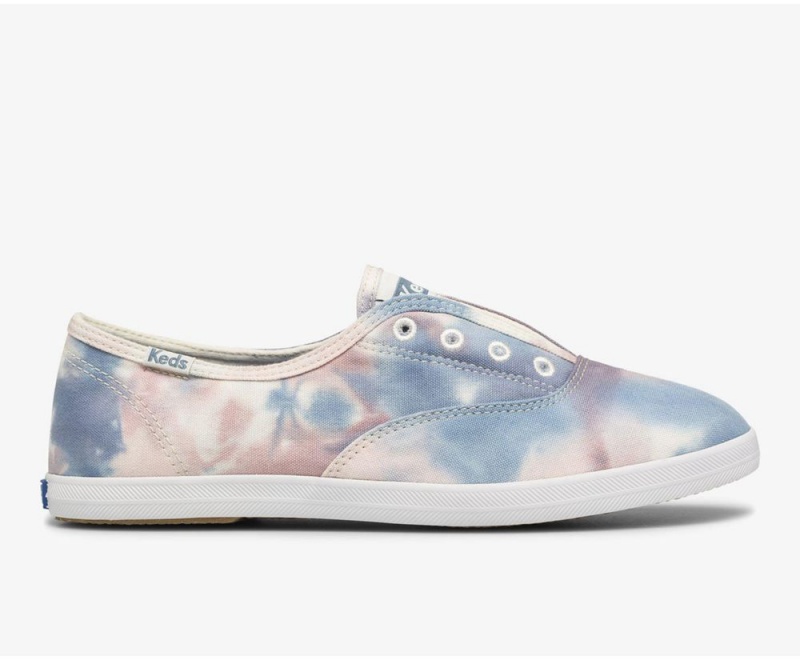 Keds x Organic Baumwoll Chillax Washable Tie Dye Slip On Damen Rosa Blau | FBU251467