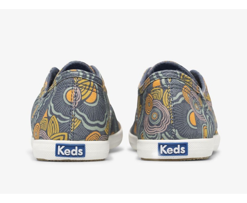 Keds x Organic Baumwoll Chillax Washable Ripple Twill Slip On Damen Navy Mehrfarbig | ODW724180