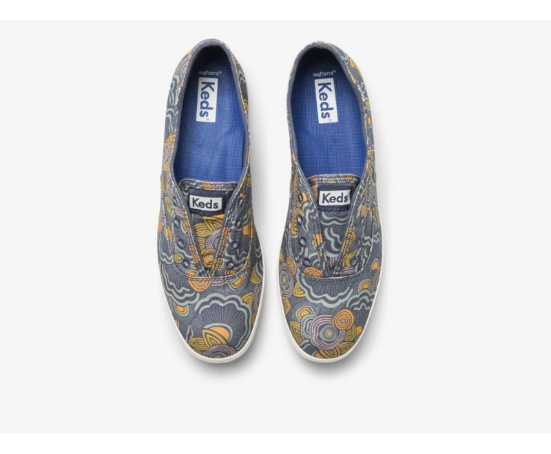 Keds x Organic Baumwoll Chillax Washable Ripple Twill Slip On Damen Navy Mehrfarbig | ODW724180