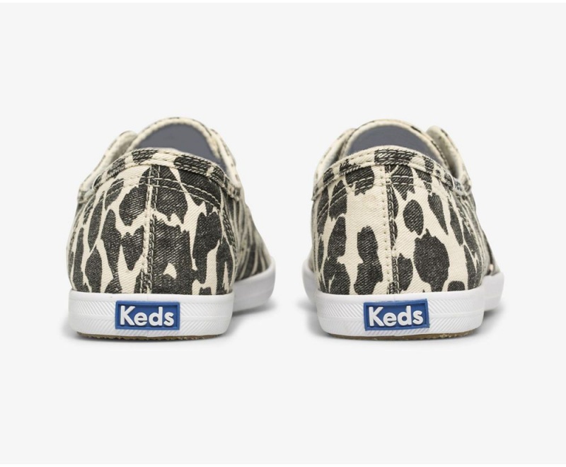 Keds x Organic Baumwoll Chillax Washable Leopard Slip On Damen Weiß Schwarz | ITU359478