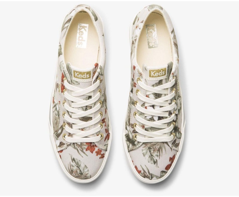 Keds x Organic Baumwoll Jump Kick Duo Tropical Sneakers Damen Weiß Mehrfarbig | YHN158437