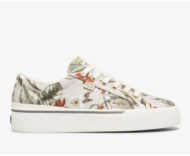 Keds x Organic Baumwoll Jump Kick Duo Tropical Sneakers Damen Weiß Mehrfarbig | YHN158437