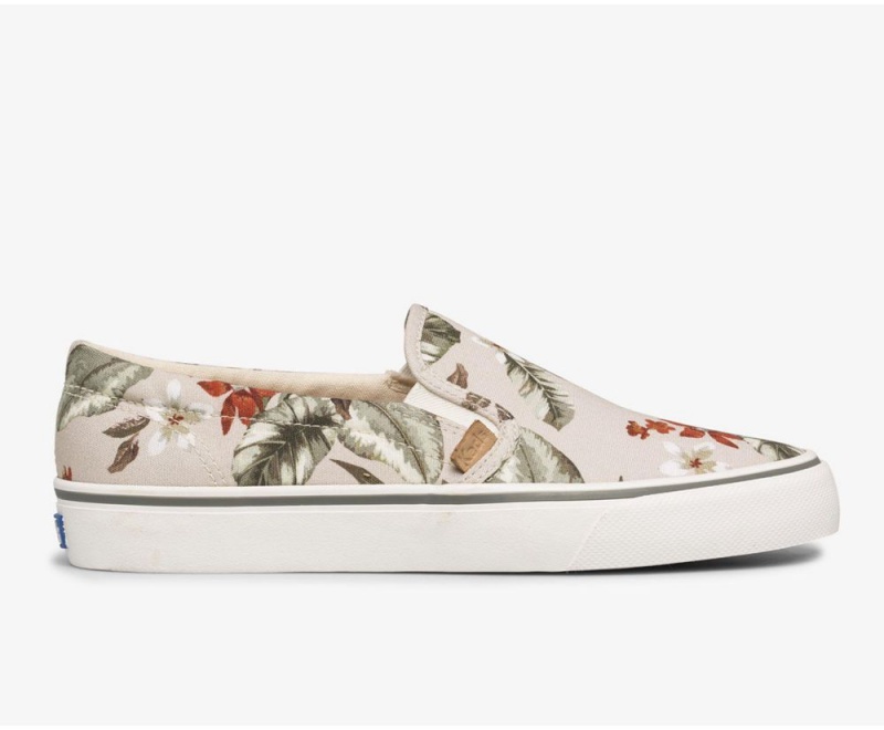 Keds x Organic Baumwoll Jump Kick Slip Tropical Slip On Damen Beige Mehrfarbig | ISF425931