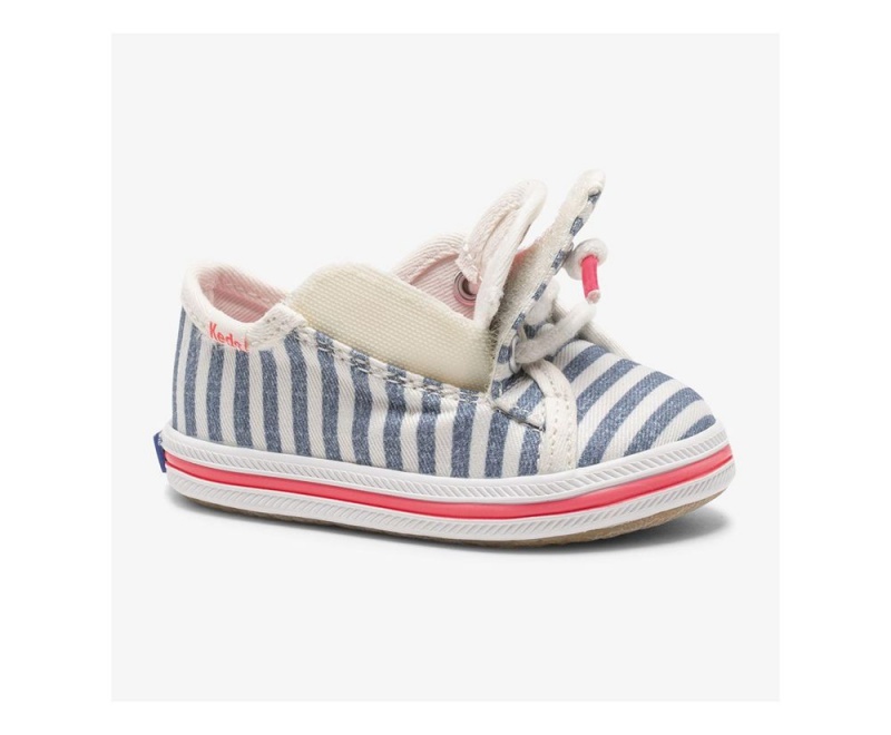 Keds x Organic Baumwoll Kickstart Crib Sneakers Mädchen Weiß Blau | RPJ729546