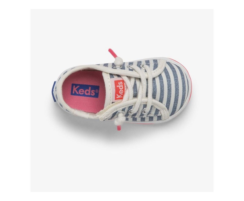 Keds x Organic Baumwoll Kickstart Crib Sneakers Mädchen Weiß Blau | RPJ729546