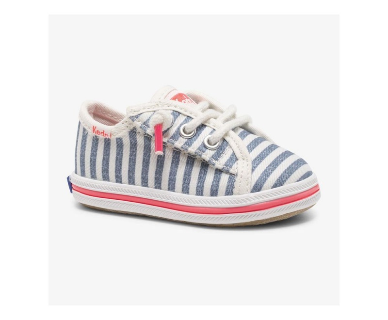 Keds x Organic Baumwoll Kickstart Crib Sneakers Mädchen Weiß Blau | RPJ729546