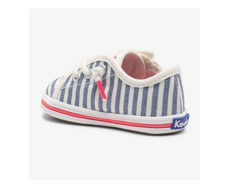 Keds x Organic Baumwoll Kickstart Crib Sneakers Mädchen Weiß Blau | RPJ729546