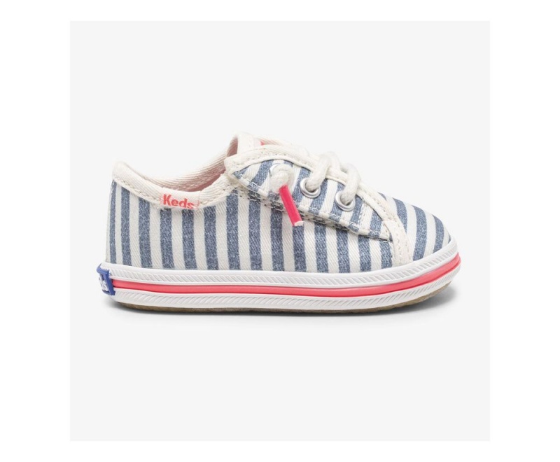 Keds x Organic Baumwoll Kickstart Crib Sneakers Mädchen Weiß Blau | RPJ729546