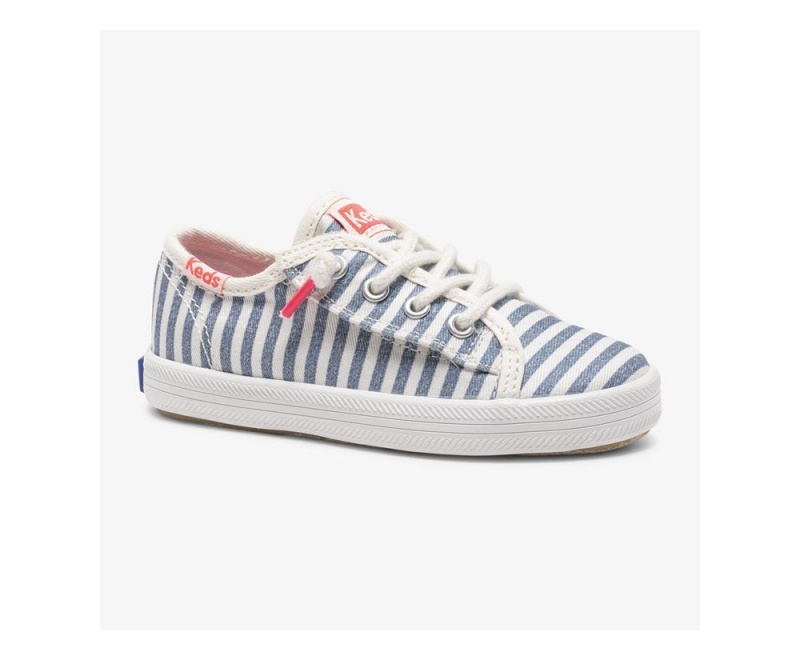 Keds x Organic Baumwoll Kickstart Jr. Sneakers Mädchen Weiß Blau | KAM321560