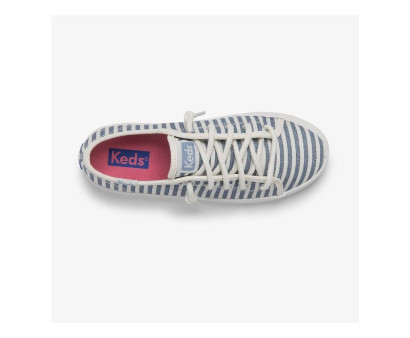 Keds x Organic Baumwoll Kickstart Sneakers Mädchen Weiß Blau | WMD901276