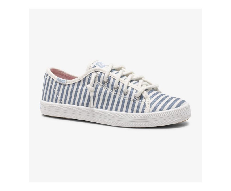 Keds x Organic Baumwoll Kickstart Sneakers Mädchen Weiß Blau | WMD901276