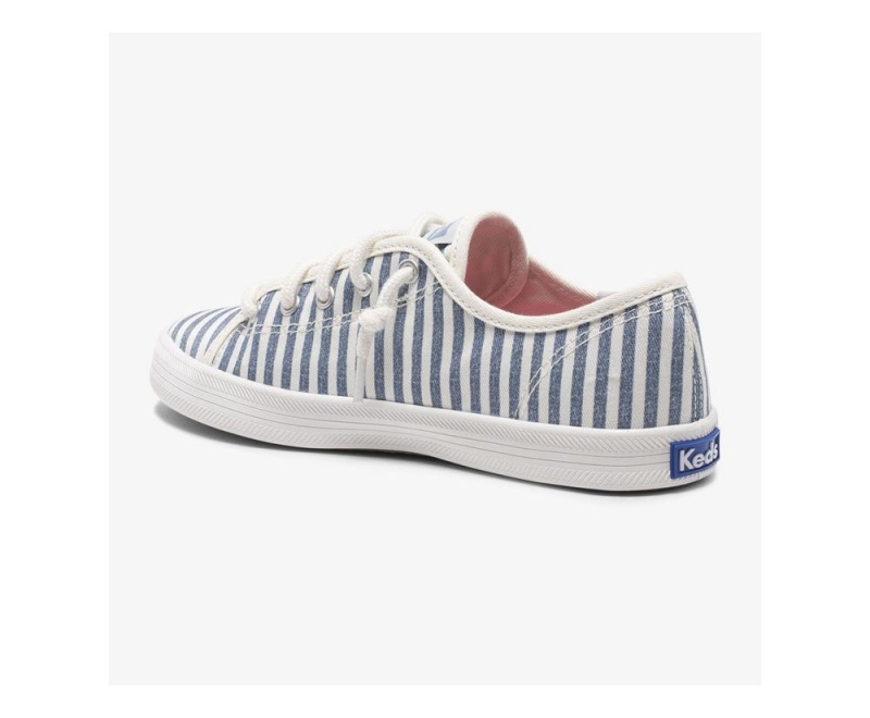 Keds x Organic Baumwoll Kickstart Sneakers Mädchen Weiß Blau | WMD901276