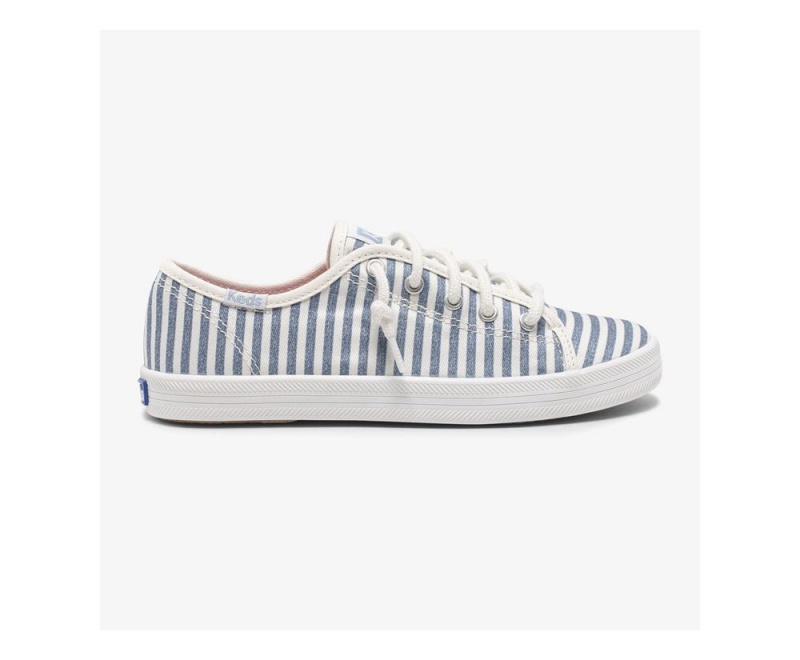 Keds x Organic Baumwoll Kickstart Sneakers Mädchen Weiß Blau | WMD901276