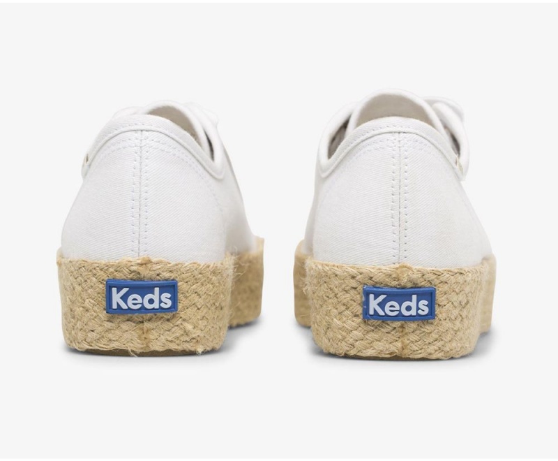 Keds x Organic Baumwoll Triple Kick Jute Sneakers Damen Weiß | WXD164072