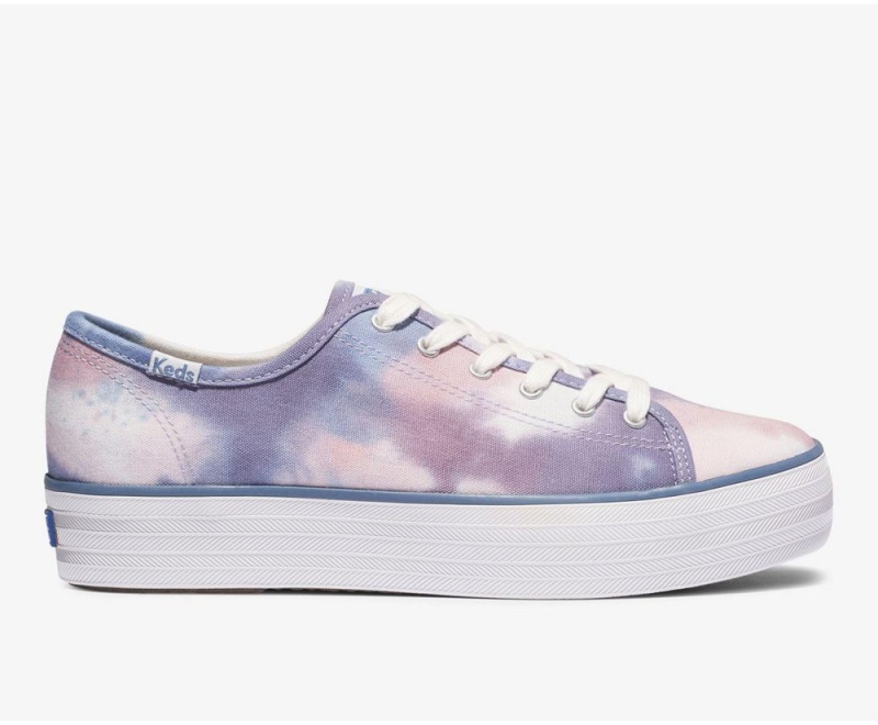 Keds x Organic Baumwoll Triple Kick Tie Dye Sneakers Damen Navy Mehrfarbig | RQH108495