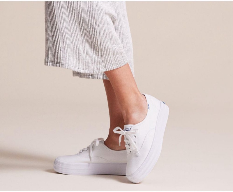 Keds x Organic Baumwoll Triple Sneakers Damen Weiß | XPZ659734