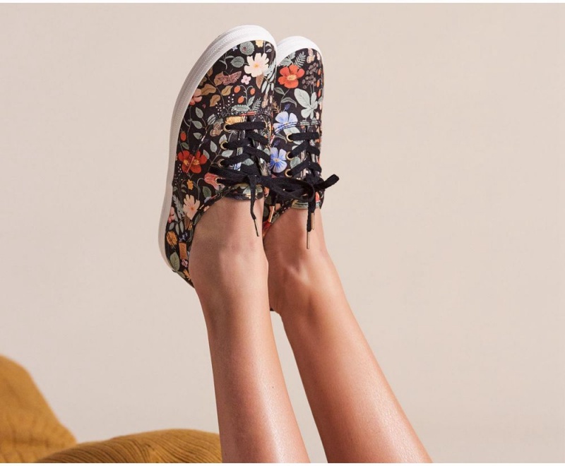 Keds x Rifle Paper Co. Champion Strawberry Fields Sneakers Damen Schwarz Mehrfarbig | TLW245871