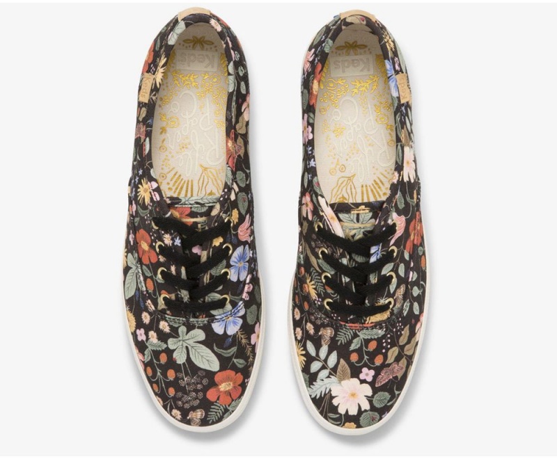 Keds x Rifle Paper Co. Champion Strawberry Fields Sneakers Damen Schwarz Mehrfarbig | TLW245871