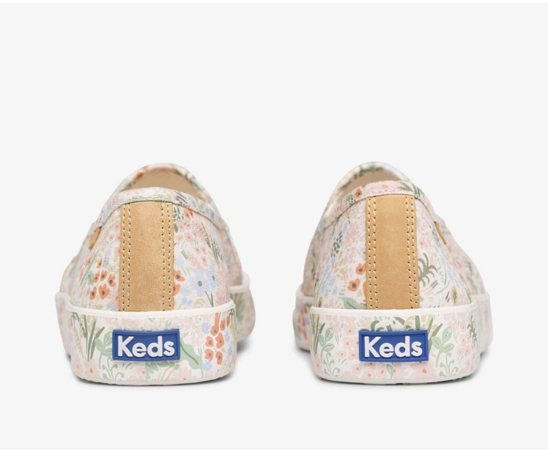 Keds x Rifle Paper Co. Double Decker Meadow Slip On Damen Weiß Mehrfarbig | CQV089217