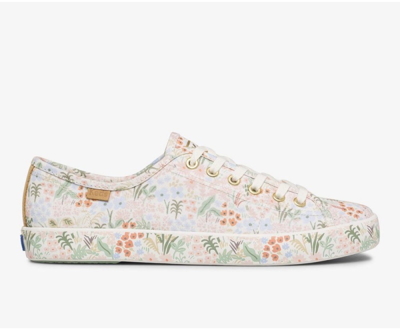 Keds x Rifle Paper Co. Kickstart Meadow Sneakers Damen Weiß Mehrfarbig | KWB398652