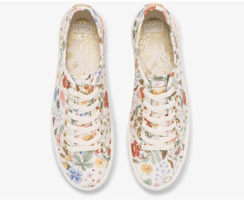 Keds x Rifle Paper Co. Kickstart TRX Strawberry Fields Sneakers Damen Weiß Mehrfarbig | GPH269140