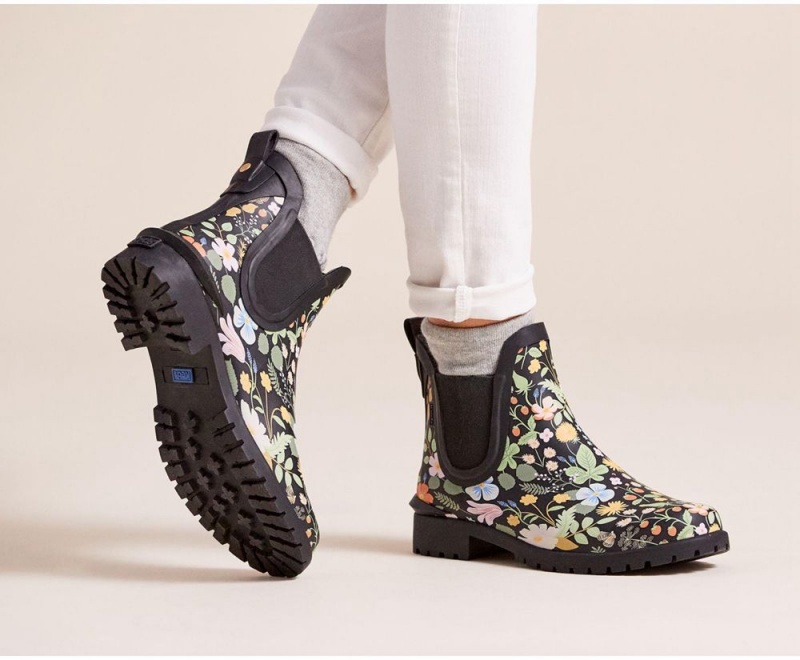 Keds x Rifle Paper Co. Rowan Regenstiefel Damen Schwarz Mehrfarbig | OIM782534