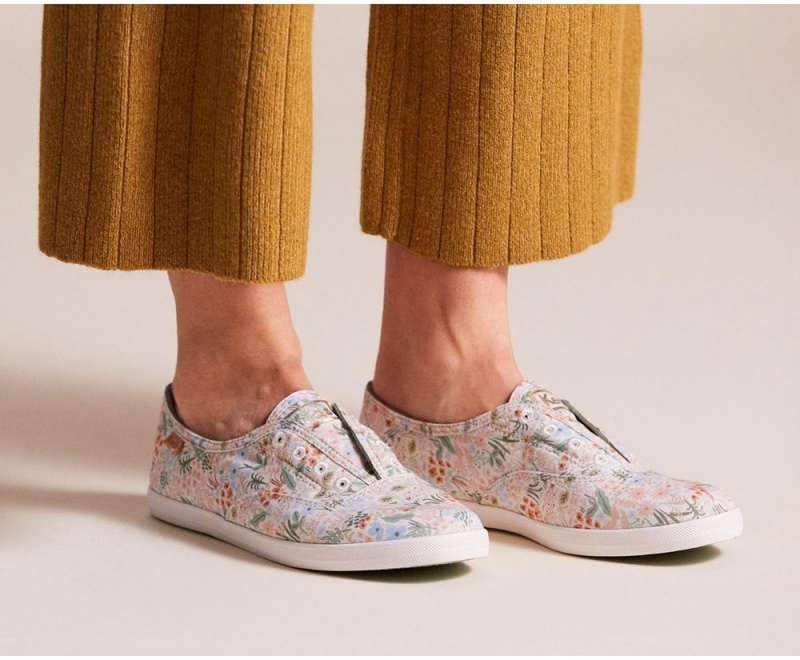 Keds x Rifle Paper Co. Washable Chillax Meadow Slip On Damen Weiß Mehrfarbig | HRF238579